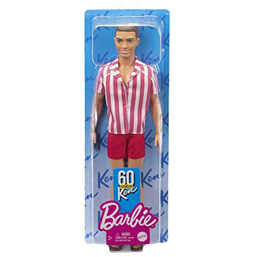Barbie Ken 60th Anniversary Doll in Throwback Beach Look with Swimsuit & Sandals for Kids 3 to 8 Years Old