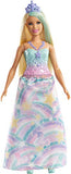 Barbie Dreamtopia Princess Doll, Approx 12-Inch Blonde with Blue Hairstreak Wearing Rainbow Outfit and Tiara, for 3 to 7 Year Olds