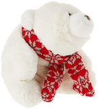 GUND Snuffles with Knit Scarf Christmas Stuffed Plush Teddy Bear, White, 10"