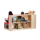 Guidecraft Modular Library Storage Set with Seat, Children Bookcase Shelves - Kids Furniture Cubbies