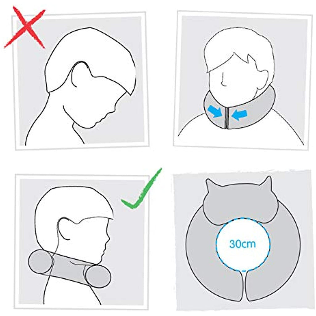 Trunki Kid’s Travel Neck Pillow with Magnetic Child’s Chin Support - Yondi Small Bert (Blue)