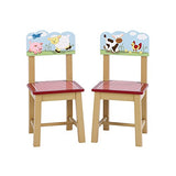 Guidecraft Wood Hand-painted Farm Friends Extra Chairs (Set of 2) G86703