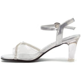 Touch Ups Carmella Women's Clear/Silver Sandals 6 W