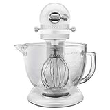 KitchenAid KSM155GBFP 5-Qt. Artisan Design Series with Glass Bowl - Frosted Pearl White