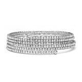 Stackable-Look Rhinestone Coil Bracelet 4132B-S