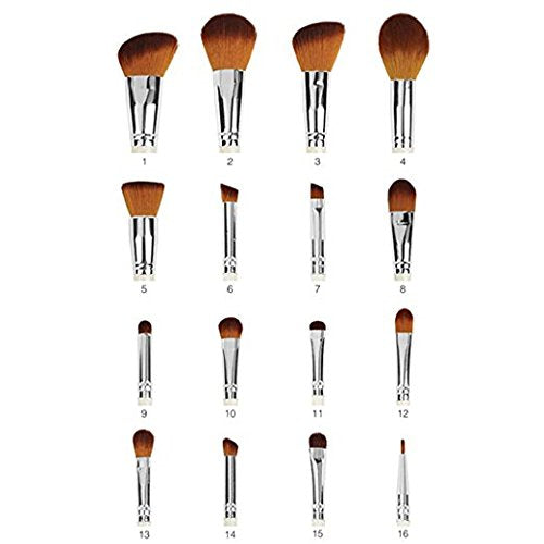 Coastal Scents 16 Piece Pearl Brush Set in Travel Cup (BR-SET-022)