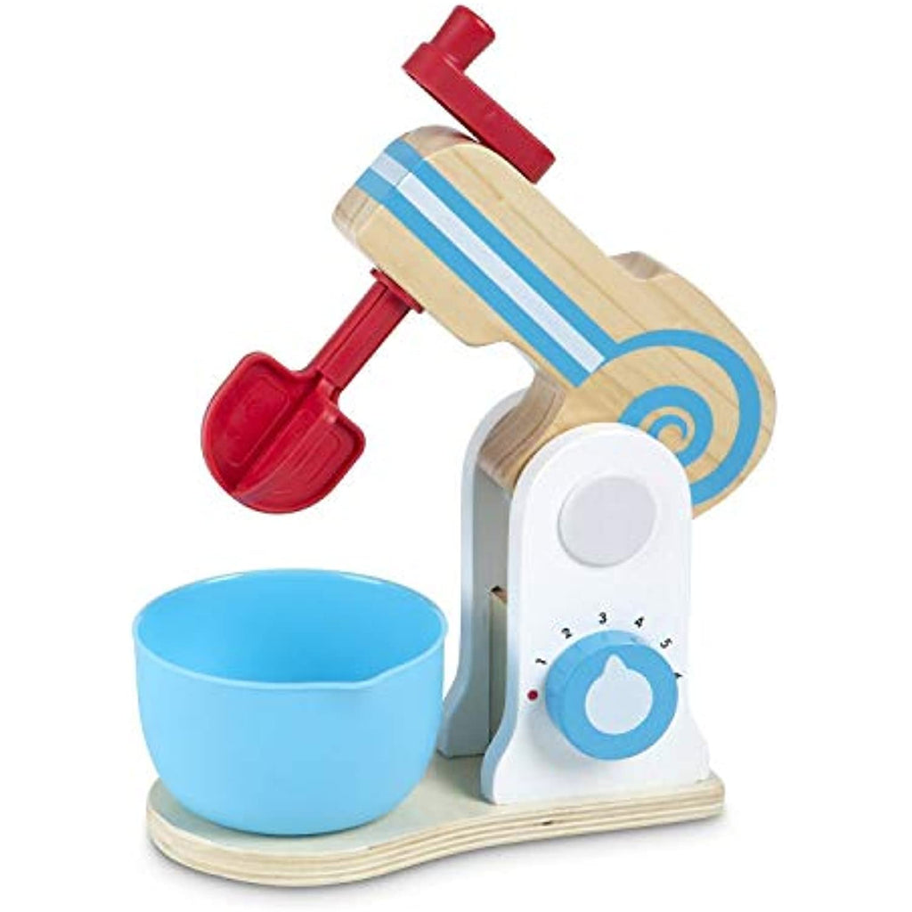 Melissa & Doug Make-A-Cake Mixer Set: Wooden Play Food Set & 1 Scratch Art Mini-Pad Bundle