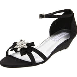 Touch Ups Women's Tillie Wedge Sandal,White Satin,5.5 M US