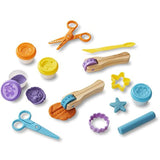 Melissa & Doug Cut, Sculpt & Stamp Clay Play Set Classroom: Deluxe Wooden Stamp Set & 1 Scratch Art Mini-Pad Bundle (05167)