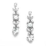 Gorgeous Cubic Zirconia Multi Shape Dangle Wedding or Bridesmaids Earrings 4147E