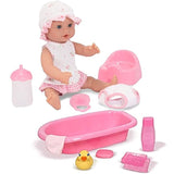 Melissa & Doug Bundle Includes 2 Items Mine to Love Annie 12-Inch Drink and Wet Poseable Baby Doll with Potty, Bottle, Pacifier, Diaper, Dress Mine to Love Baby Doll Bathtub and