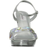 Dyeables Women's Kelly Platform Sandal,Silver Metallic,7.5 B US