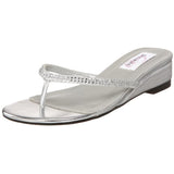 Dyeables Women's Chelsie Thong Dress Sandal,Silver Metallic,6 W US