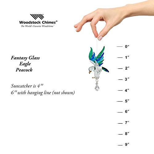 Woodstock Chimes Rainbow Makers Crystal Fantasy Suncatcher, Peacock Eagle