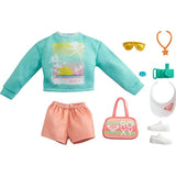 Barbie Storytelling Fashion Pack of Doll Clothes Inspired by Roxy: Sweatshirt with Roxy Graphic, Orange Shorts & 7 Beach-Themed Accessories Dolls Including Camera, Gift for 3 to 8 Year Old