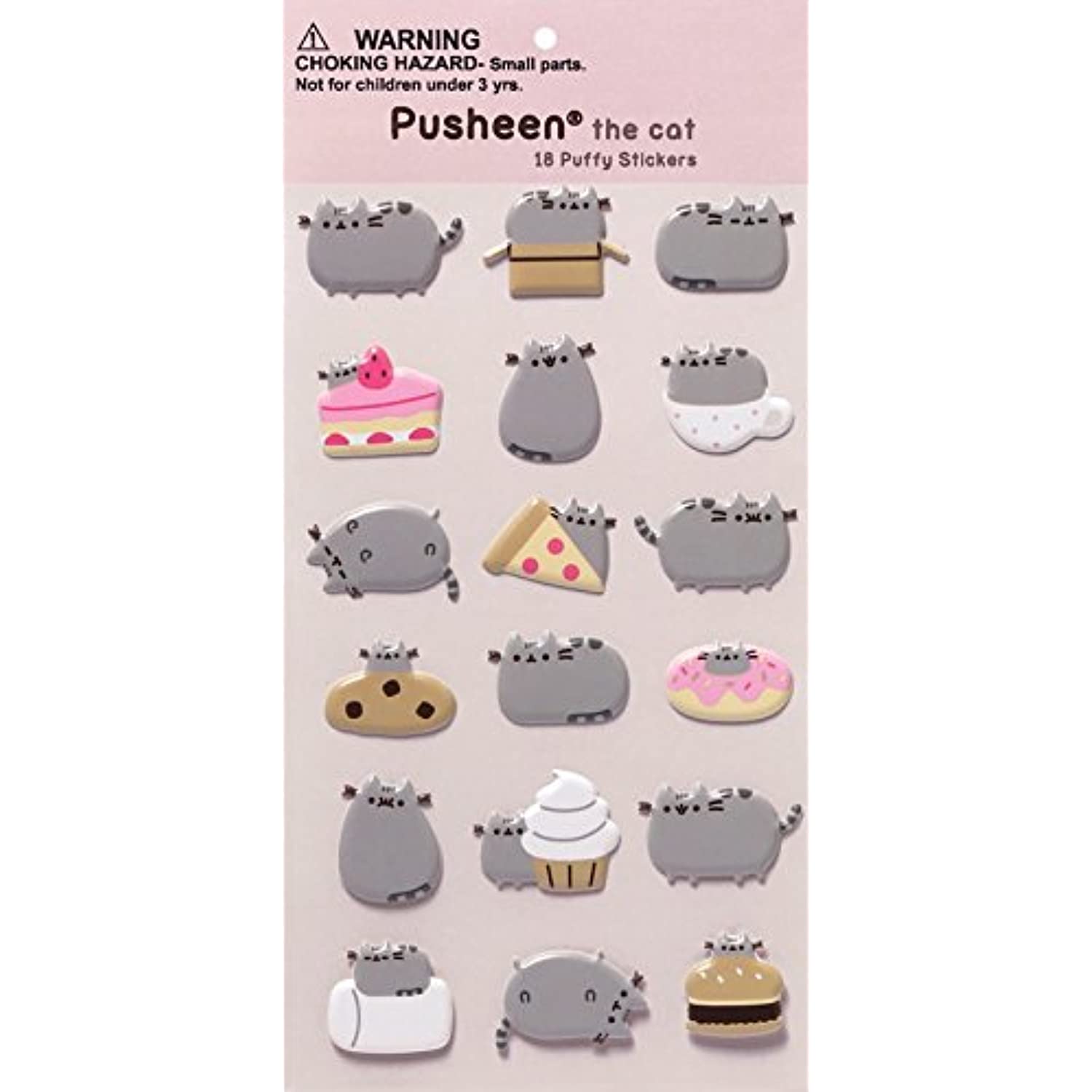 GUND Pusheen Ice Cream Sundae Snackable 12" Stuffed Toy Plush with Puffy Pusheen Sticker Pack