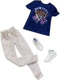 Barbie Clothes: 1 Outfit for Ken Doll Includes New York T-Shirt, Jogger Pants and Shoes, Gift for 3 to 8 Year Olds