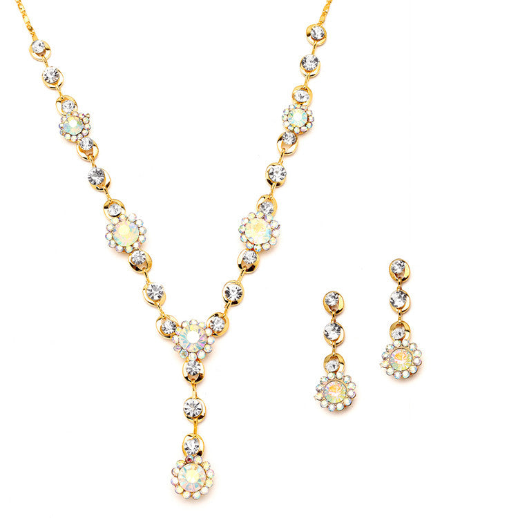 Floral Drop Necklace Set for Prom or Weddings 4152S