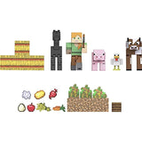 Minecraft Farm Life Adventure Pack Figures, Accessories and Papercraft Blocks, Complete Play in a Box, Toy for Kids Ages 6 Years and Older