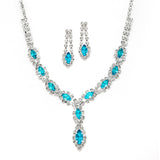 Classic Rhinestone Prom Necklace Set with Pink 4159s