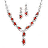 Classic Rhinestone Prom Necklace Set with Pink 4159s