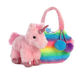 Aurora World Fancy Pals Pet Unicorn Carrier Plush, Rainbow