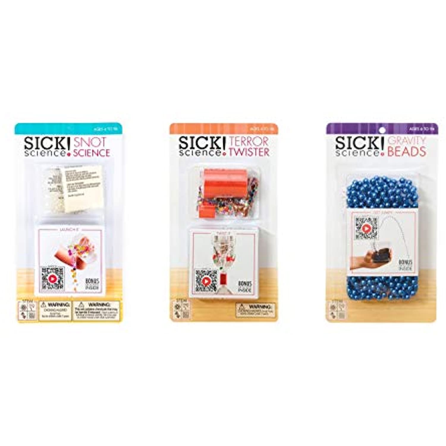SICK Science! Snot Science, Terror Twister, Gravity Beads 3-Pack