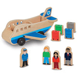 Melissa and Doug Whittle World Wooden Playset Bundle - School Bus Set with Plane and Luggage Carrier Set - Ages 3 and Up