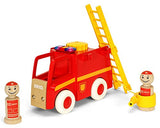 Brio World - 30383 My Home Town Light & Sound Firetruck | 5 Piece Firetruck Toy with Accessories for Kids Ages 18 Months and Up