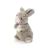 GUND Easter Lil Whispers Standing Bunny Rabbit with Egg Plush Stuffed Animal 7.5", Grey