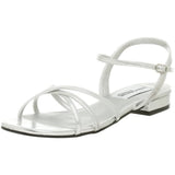 Dyeables Women's Palace Flat Sandal,Silver,4 M