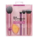 Real Techniques Makeup Brush Set with Sponge Blender for Eyeshadow, Foundation, Blush, and Concealer, Set of 5