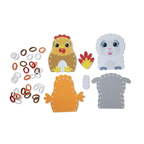 Melissa & Doug Loop It Beginner Craft Kit - Farm Puppets