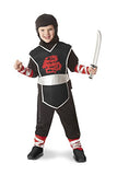 Melissa & Doug Ninja Role Play Costume Set (4 pcs) - Tunic, Pants, Hood, Soft Sword