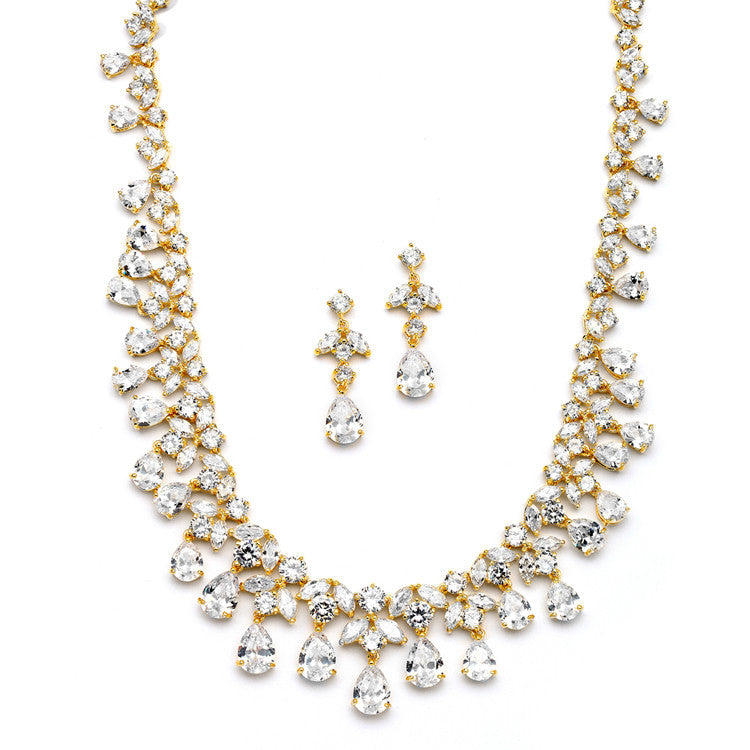 Spectacular Cubic Zirconia Statement Necklace Set 4171S