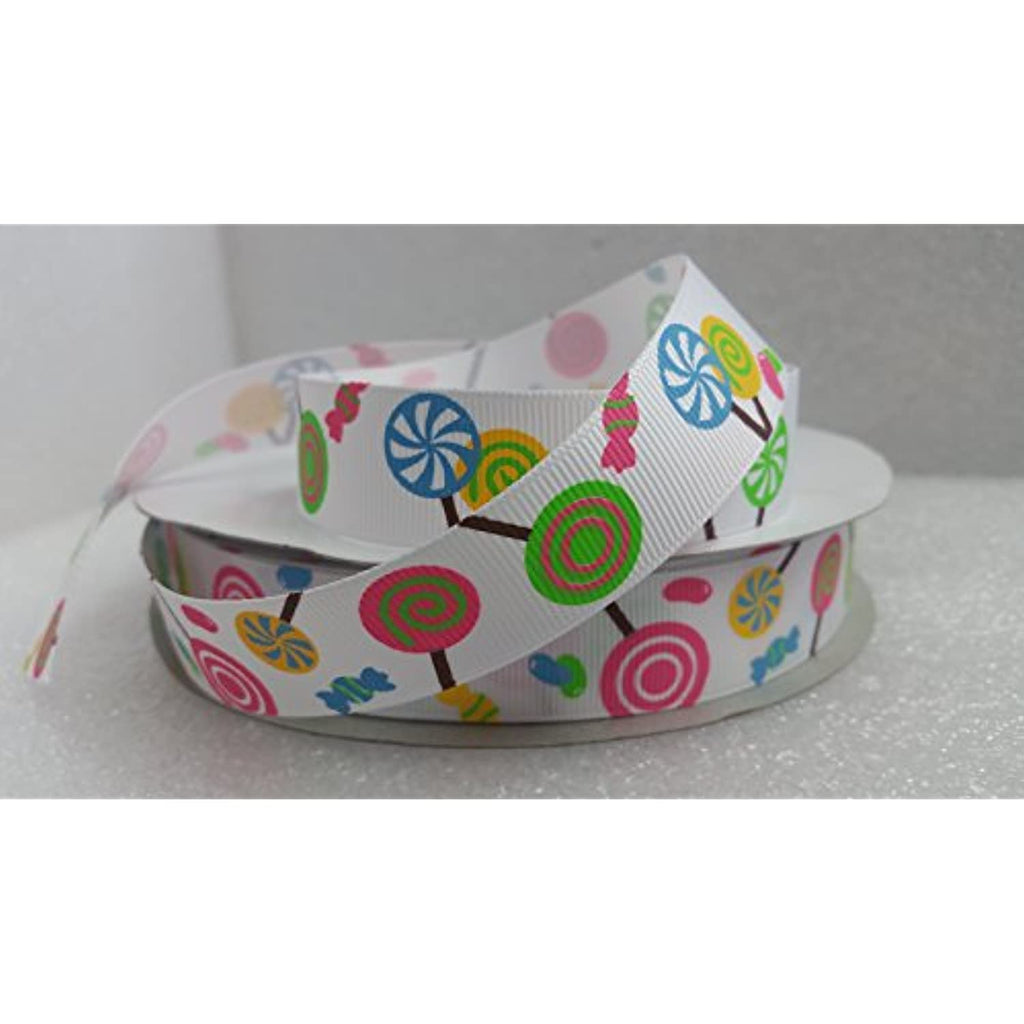 Polyester Grosgrain Ribbon for Decorations, Hairbows & Gift Wrap by Yame Home (7/8-in by 1-yd, Assorted Candies)