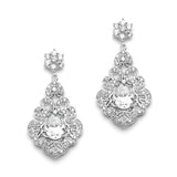 Vintage Cubic Zirconia Wedding Earrings with Bold CZ Oval 4179E