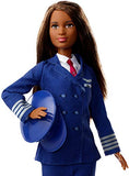 Barbie Pilot Doll Wearing Uniform and Hat, Brunette Petite Doll for 3 to 7 Year Olds