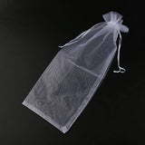 PIXNOR Sheer Organza Wine Bottle Cover Wrap Gift Bags Pack of 10 (White)