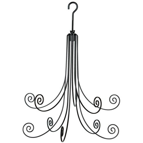 Woodstock Wind Chimes Fiddlehead Two-Tier Hanging Display Black