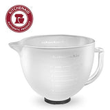 KitchenAid K5GBF Tilt-Head Frosted Glass Bowl with Measurement Markings and Lid, 5-Quart