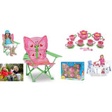 Melissa & Doug Bella Butterfly Bundle - 2 Items: Outdoor Chair, Pretend Play Tea Set