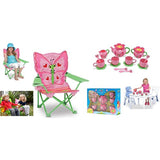 Melissa & Doug Bella Butterfly Bundle - 2 Items: Outdoor Chair, Pretend Play Tea Set