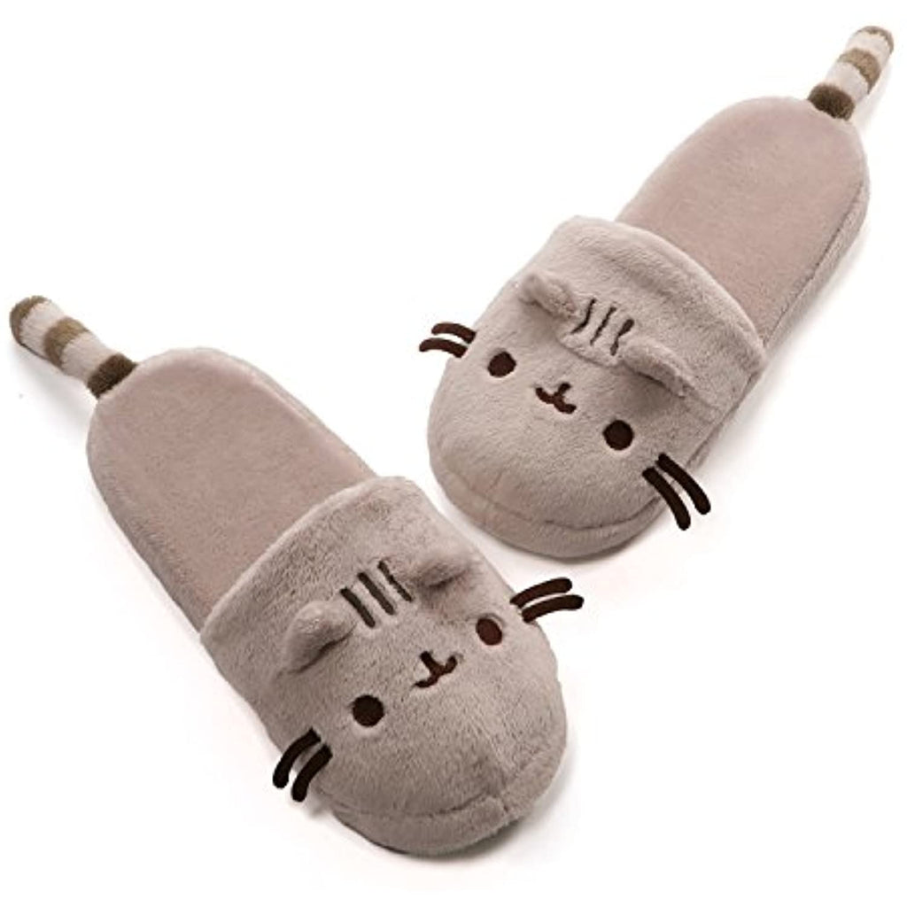 GUND Large Pusheen 2 Sided Pillow Bundle with Classic Pusheen Slippers