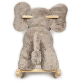 Baby GUND Elephant Rocker with Wooden Base Plush Stuffed Animal Nursery, Gray, 23"