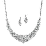Sparkling Bridal Statement Necklace Set with Square Crystal Accents 4182S