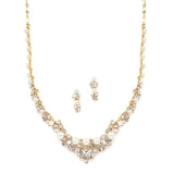 Elegant Wedding Necklace Set with Crystals & Pearl Cluster 4183S