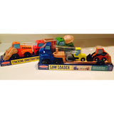 Melissa and Doug Low Loader and Stacking Construction Vehicles Bundle