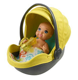 Barbie Skipper Babysitters Inc. Doll and Playset, Small Baby Doll with Yellow and Pink Stroller with Rolling Wheels and Removable Seat, Plus Blanket and Bottle, Gift for 3 to 7 Year Olds