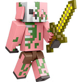 Set of 2 - Minecraft Build-A-Portal 3.25-in Figures (Zombified Piglin + Creeper)